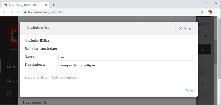 Klicka på användare